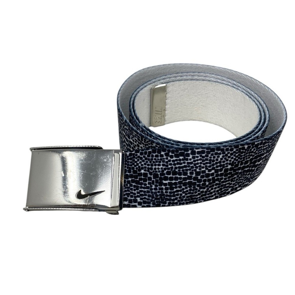 Nike Unisex Adult Belt Black & White Abstracted Spotted Print - Logo - 41" Long